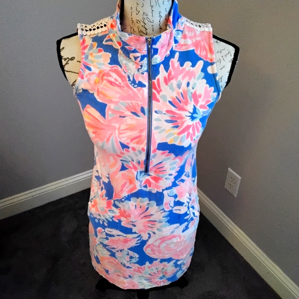 Lilly Pulitzer Tank Front Zip Dress / Swim Cover-Up- XS